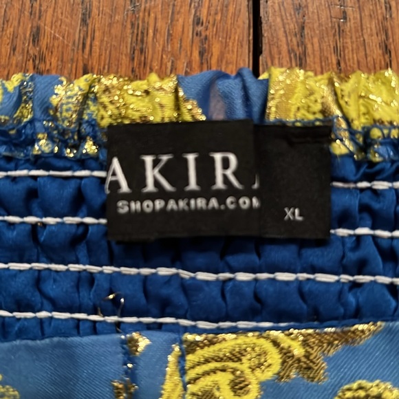 Akira Stunning Two Piece Ballgown In Blues Golds Long Full Skirt And Corset XL - Picture 15 of 17